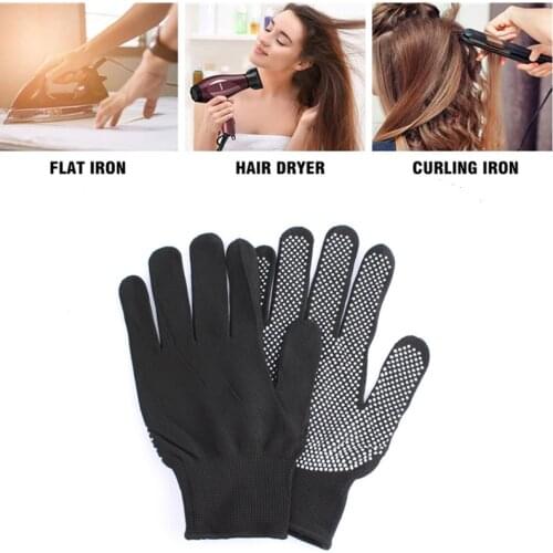 Heat Resistant Protective Glove for Hair Styling Curling Wand Flat Iron Hot-Air Brushes Gloves Anti-Slip Silicone Bumps Mitts