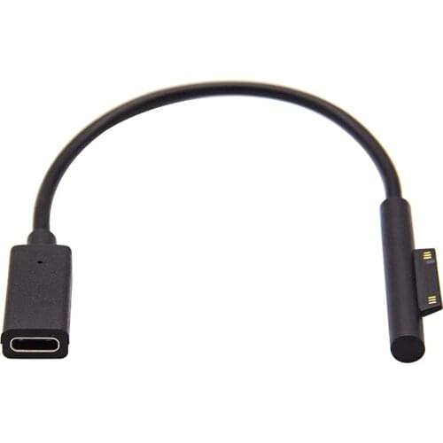 Laptop USB C Female Interface Charger Wire Connector Cord Power Supply 15V 3A for Microsoft Surface Pro 4 5 6