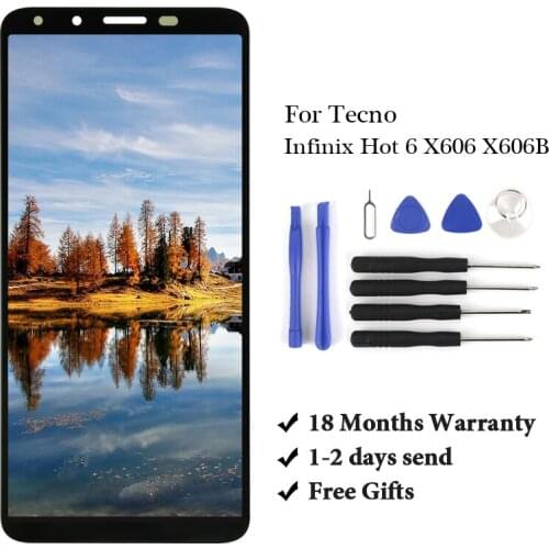 10pcs For TECNO Infinix Hot 6 X606 X606B LCD Screen Digitizer Replacement Assembly LCD For For TECNO Infinix Hot 6 X606 LCD