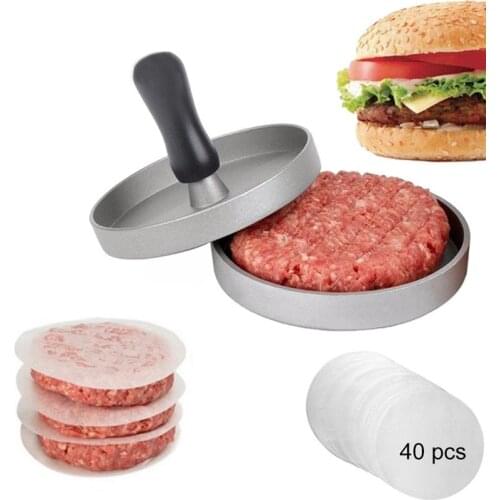 1pc Hamburger Patty Maker Creative Hamburger Press Meat Press With 40 Patty Paper Kitchen Meat Tools Accessories