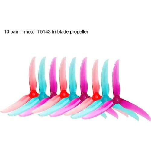10 pair T-motor T5143 5143 5 inch 3 blade tri-blade Crystal Paddle Violent Propeller for FPV RC Racing drone kit
