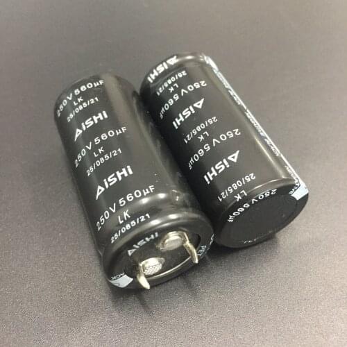 2pcs 560uF 250V Aishi LK Series 22x45mm 250V560uF Snap-in PSU Aluminum Electrolytic capacitor