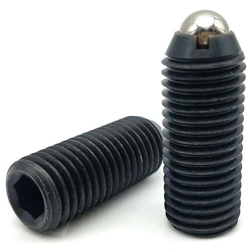 2pcs M8 M10 M12 M16 bead positioning screws lengthen Allen ball plunger screw Ultralight load steel ball grup bolt black color