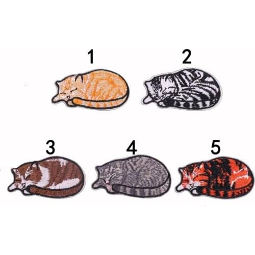 2019 New 1 pcs Embroidered Cloth Patches Pocket Cat Iron on Lovely Embroidery Stickers DIY Patch Cats Clothing Appliqued Badges