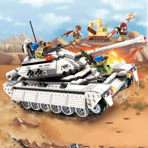 430pcs Enlightenment Building Block Thunder Mission Boy Assembled Military Tank Chariot Small Particle Assembling Toy 3206 Gifts