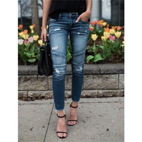 Женские рваные джинсы Bessmini China At AliExpress