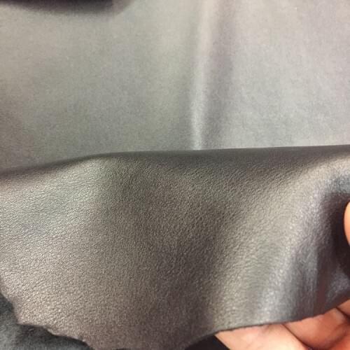 Black Genuine cow fine napa embossed skin leather raw material whole piece