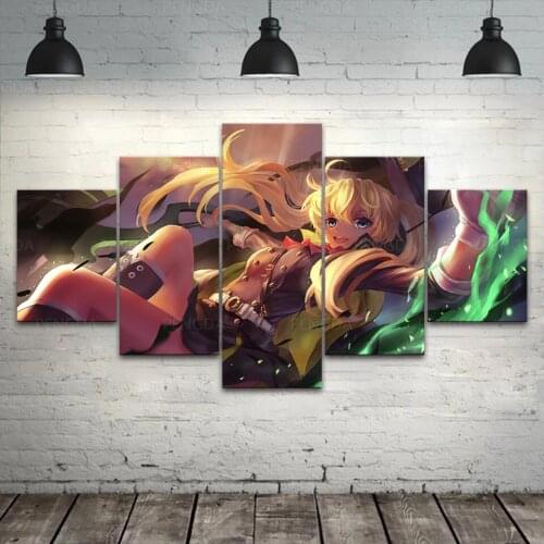 Home Decorative Canvas HD Prints Seraph of the End Paintings Modular 5 Panel Pictures Wall Art Poster Anime Artwork Framework