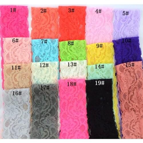 10Meters/Lot Black White Beige Red Pink 5cm Stretchy Elastic Colorful Lace Ribbon DIY Handmade Crafts Lace Tape Sewing Fabric