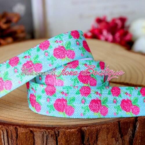 FLRA ElasticTiny floral printed fold over elastic
