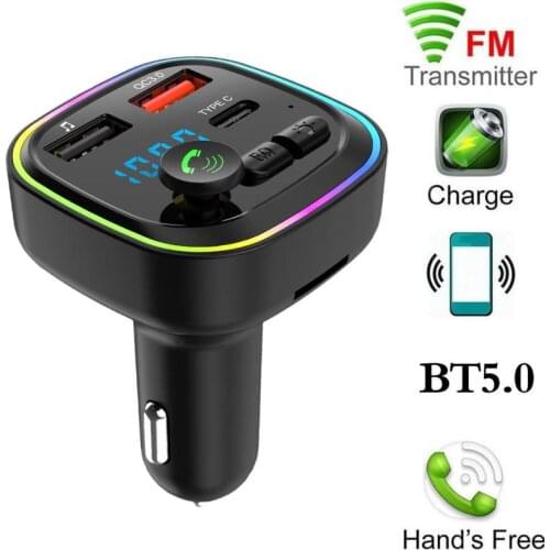 Bluetooth FM Transmitter Modulator Handsfree Car Kit Phone FM Transmittor 3.4A Car Charger With Dual USB Audio Player Mp3 Player