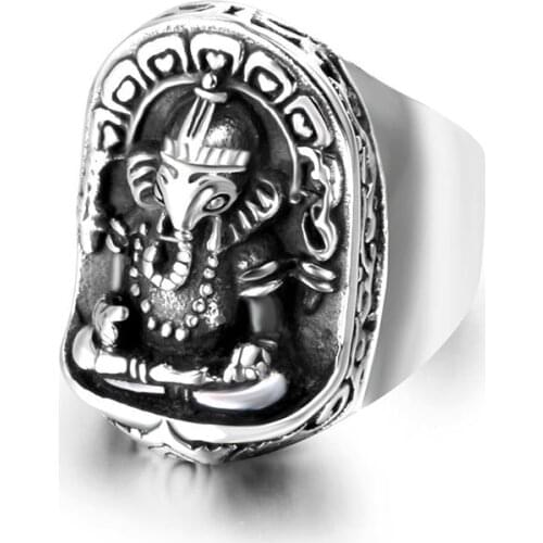 Thailand and Indian elephant gods Jewelry Ring Big Size Man and women Stainless Steel Ring gift High Quality Jewelry