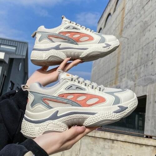 Casual Shoes Woman Thick Bottom Fashion Sneakers Outdoor Damping Non Slip Jogging Shoes Lady Lace-up Comfortable Flats Shoes