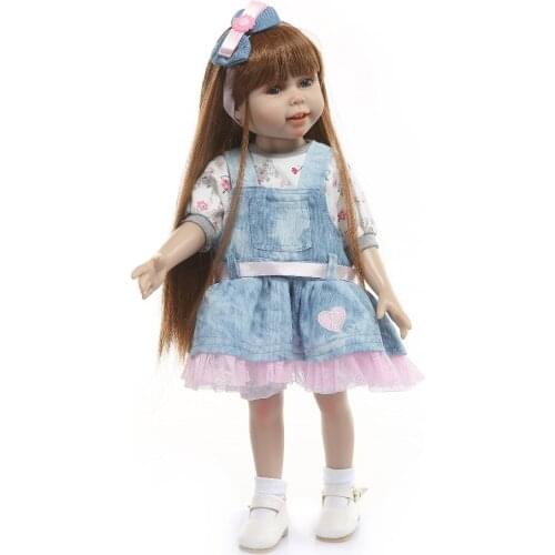 American Princess Girl Doll 18 Inch/45 cm, full vinyl silicone Baby Doll Plaything Toys for Children gift bebes reborn