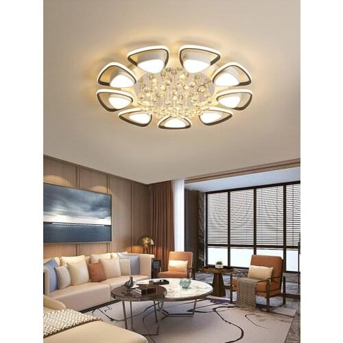 Living room lamp headlight 2019 new room lamp led ceiling lamp modern simple atmosphere round crystal lamp