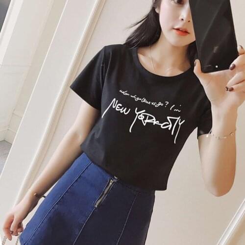 Summer Korea Style Elegant Tee Shirt for summer new fashion women t shirt Short Sleeve Clothing O-Neck Casual T shirt for women