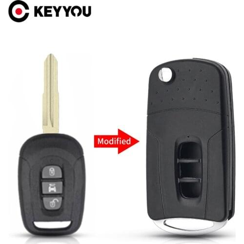 KEYYOU Modified Flip Folding 3 Buttons Remote Car Key Shell Fob Case For Chevrolet Captiva 2006-2009 Key Case Cover
