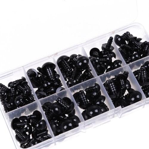 Black Plastic Safety Eyes Washers for Teddy Bear Stuffed Toy Snap Doll Craft DIY Dolls Accessories