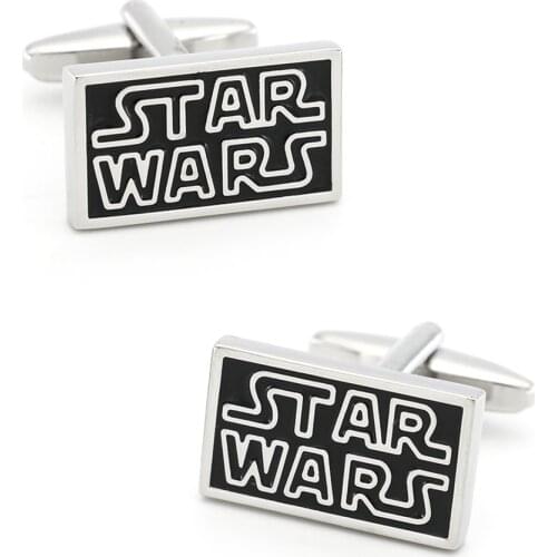 Mens Star Wars Cuff Links Copper Material Black Color Superheroes Design