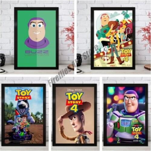 Disney Wall Art Canvas Painting Toy Story 4 Buzz Lightyear Pixar Movie Posters and Prints Pictures for Living Nordic Room Decor