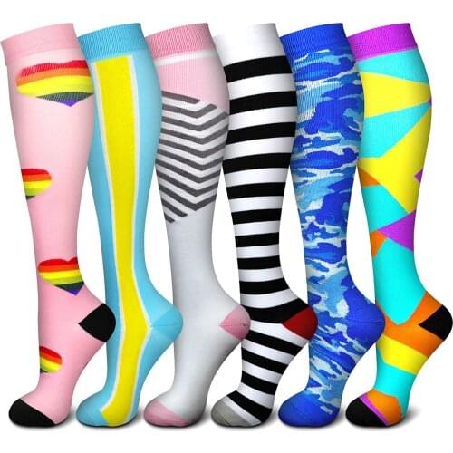 Newest Compression Socks Women Men Stocking for Running Travel Cycling Pregnant Nurse Varicose Veins Edema Socks Sports Socks