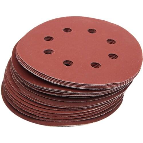 New 25Pcs 5inch 8 Hole Grit 600# 1000# 1200# 1500# 2000# Sander Sanding Disc Sandpaper