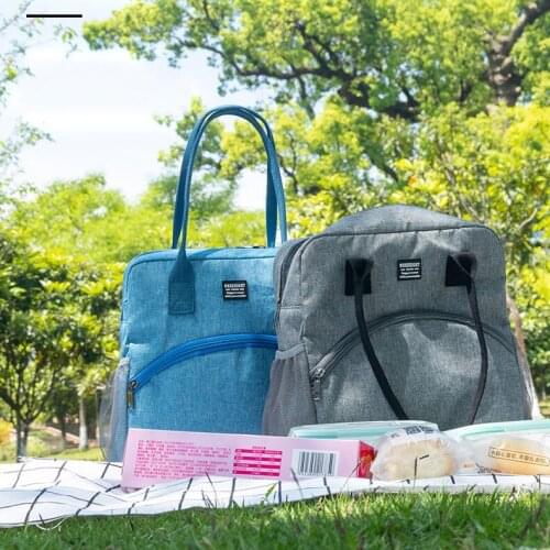 Portable Lunch Bag Thermal Insulated Cooler Bag Picnic Food Storage Bags Shoulder Lunch Box Tote Camping Picnic Handbag