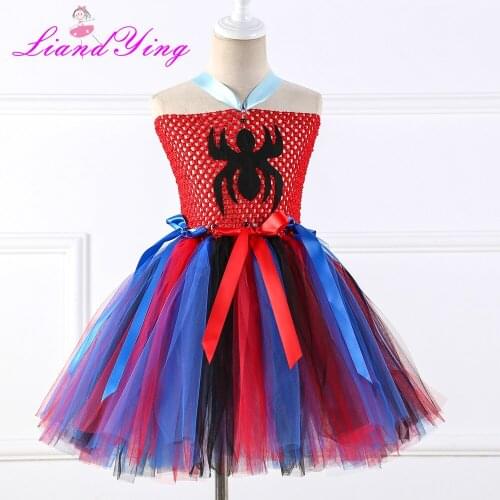 Latest Baby Girl Spider Tutu Dress Children Girls Summer Dress Princess Tutu for Party Birthday Christmas Halloween Costume