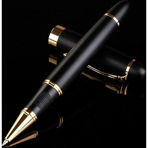 Luxury Posture Correction Metal 550 Ball Point Pen Frosted Black Golden Trim Signature Ink Pen Stationery Office Supplies