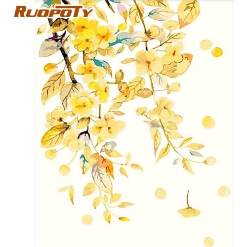 RUOPOTY 60x75cm Frame Paint By Number For Adults Tree Lanscape Picture By Numbers Acrylic Paint On Canvas Home Decors Artwork