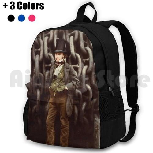 Isambard Kingdom Brunel 1857 Outdoor Hiking Backpack Waterproof Camping Travel Vintage Early Photography Engineer 19Th Century