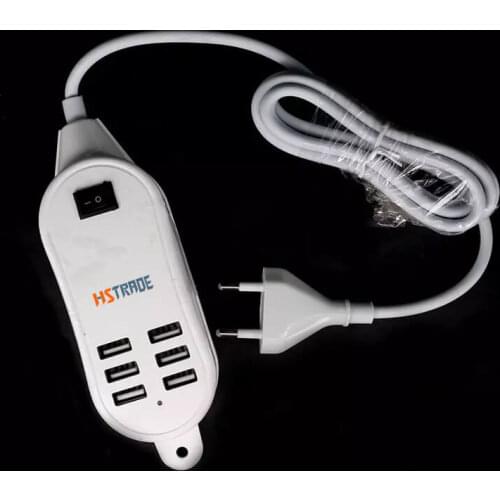HSTRADE EU Plug 4 Ports Multiple Wall USB Charger 15W 3A AC Power Adapter 1.5M cable 6 Ports USB Charger For iPhon