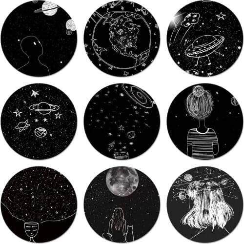 Space Moon Astronaut Planet Star Badge Brooch Pin Accessories For Clothes Backpack Decoration gift 58mm