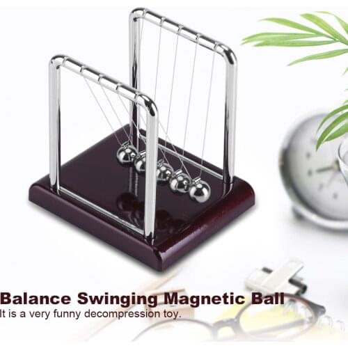 Steel Balance Swinging Magnetic Ball Cradle Physics Science Pendulum Desk Fun Toy Gift