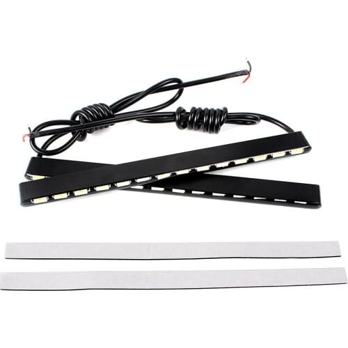 Super Bright SMD 2pcs 14 LEDs Daylight Led Strip Car DRL Aluminum Housing Daytime Running Light Light Source 7030 Car Styling