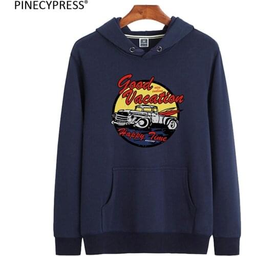 Quality 85.4% Cotton 14.6% Polyester Terry Anti-pilling Man Hoodie Letter vacation Blue Casual Long Sleeve Men Hooded Sweatshirt