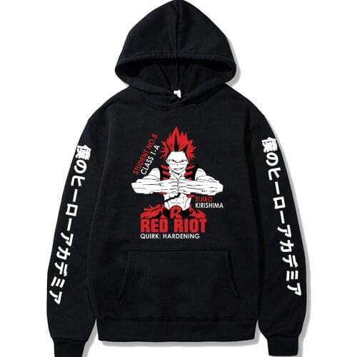 My Hero Academia Eijiro Kirishima Hoodie for Men Women Long Sleeve Hoodie Pullover Tops Gift