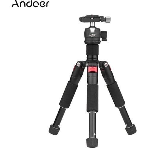 Andoer K521 5-section Extendable Aluminum Alloy Tripod with Mini Ball Head 1/4"Screw Mount for Canon Nikon Sony DSLR ILDC Camera