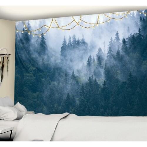 Foggy Forest Tapestry Home Decoration Wall Hanging Hippie Mandala Bedspread Bohemian Art Home Decor