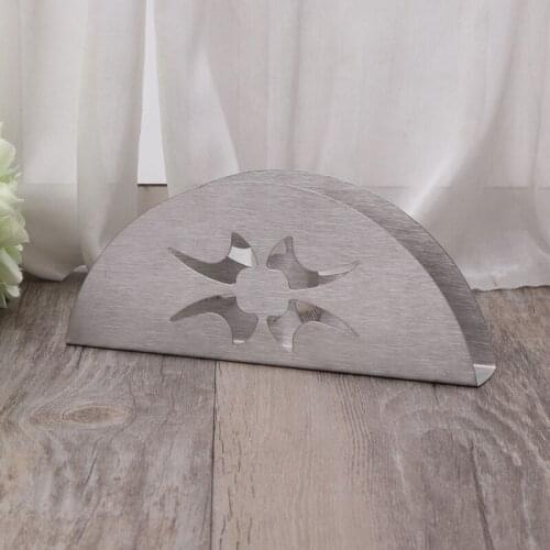Fan-Shaped Stainless Steel Napkin Rack Tissue Holder Modern Table Decoration QX2E