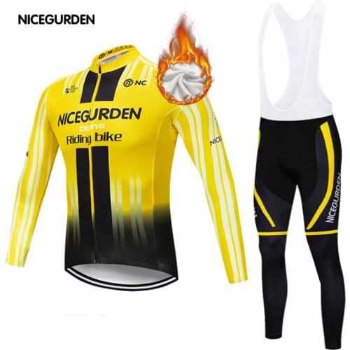 Cycling clothing professional sports cycling clothing wool winter long-sleeved plus velvet windproof suit mountain bike clothing