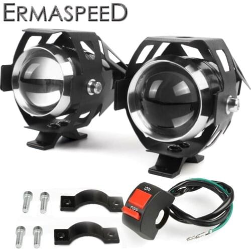 Waterproof Motorcycle Headlight 3000LM 125W Led Fog Light Spotlight with Switch Motorbike E-Bike Scooter Car Work Light 12V-80V