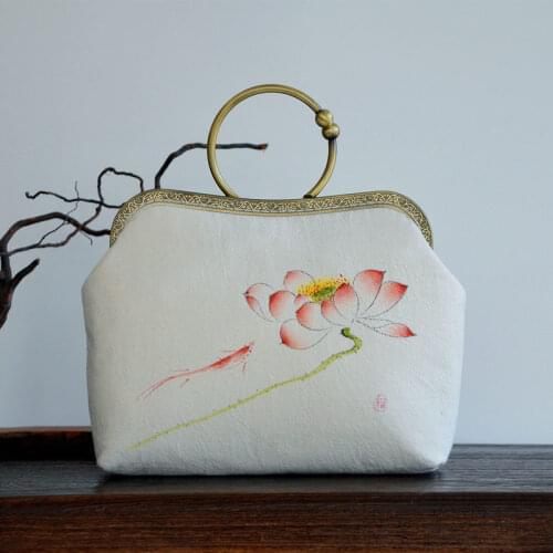 High-End Original Handmade Bag Clutch Bag Womens 2020 New Chinese-Style Hand-Painted Handbag Retro Shoulder/Crossbody Bag