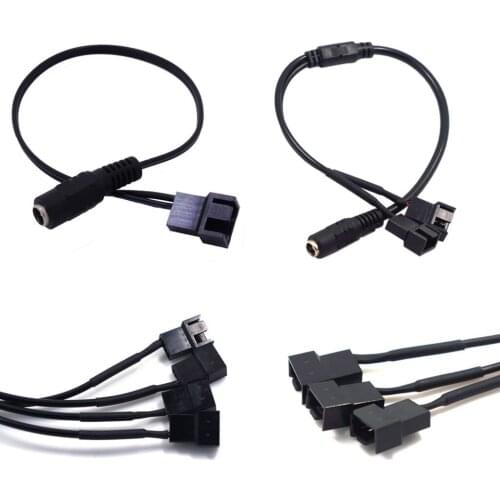 1pc 4pin IDE Molex To 1/2/3/4-Port 3Pin/4Pin Cooler Cooling Fan Splitter 12V Adapter Converter Power Supply Cable PC Fan Cable