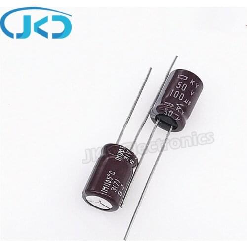 10pcs/Lot 100UF 50V Japan NCC KY Series 8*11.5mm Low ESR Long Life 50V100UF Aluminum Electrolytic Capacitor NIPPON CHEMI-CON