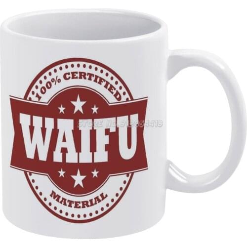 100% Waifu Coffee Mugs Ceramic Personalized Mugs 11 Oz White Mug Tea Milk Cup Drinkware Travel Mug Anime Manga Waifu Husbando St