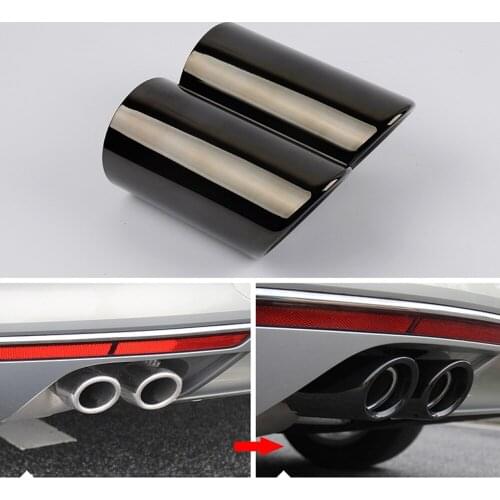 2Pcs/Set Chrome Plating Stainless Steel Car Exhaust Muffler Tip Pipes Covers for Audi A1 A3 A4 TT 2009-2015/VW Volkswagen PASSAT