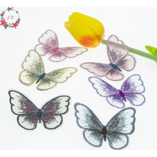 30PCS/lot Mix Embroidery Lace Butterfly Hollow Appliques 6/5cm Translucent Single layer for Party Decor,Garment Embellishment