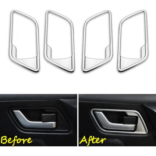 4pcs/set ABS Auto Interior Side Door Handle Bowl Cover Trim Frame Decoration Fit For Land Rover 2007-2015 Freelander 2