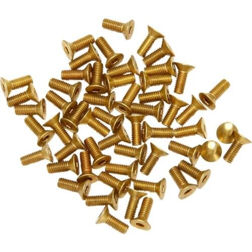 ABSF 50Pcs Flat Socket Head Cap Screws Pure Copper M3 Countersunk Head Screws Industrial Accessories (M3 X 8)